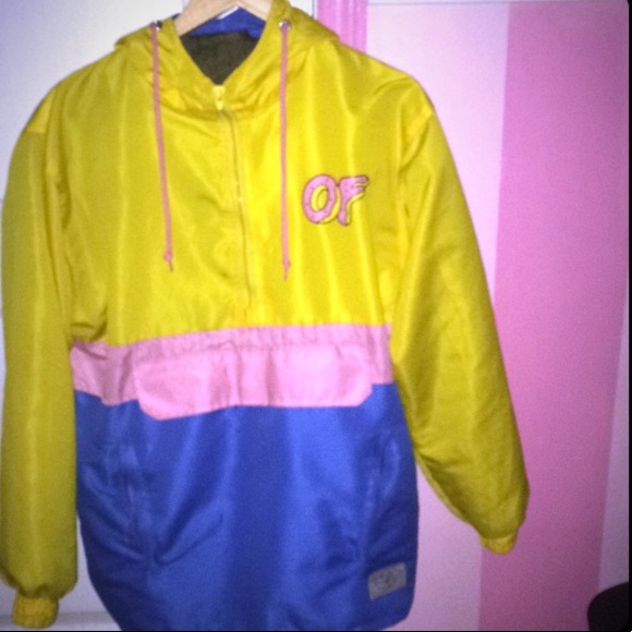 odd future jacket yellow blue pink